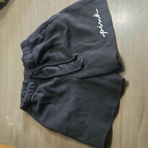 pink brand sweat boyfriend shorts, size XS, black